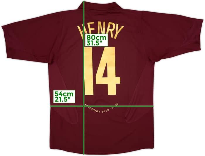 2005-06 Arsenal Home Shirt Henry #14 - 9/10 - (L)