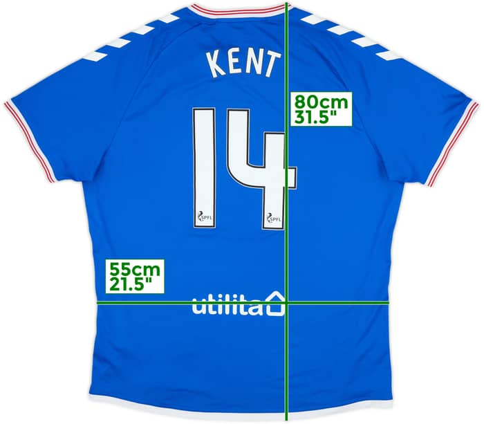 2019-20 Rangers Home Shirt Kent #14 - 8/10 - (XXL)
