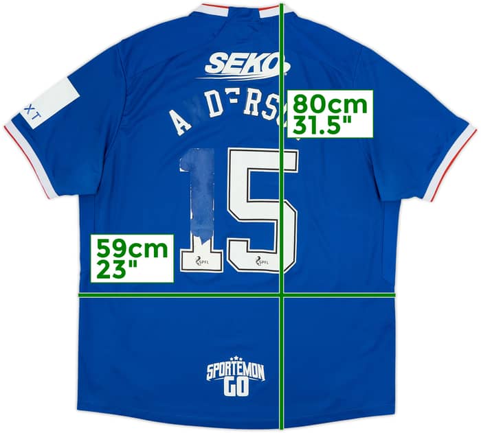 2022-23 Rangers Home Shirt Anderson #15 - 4/10 - (XXL)