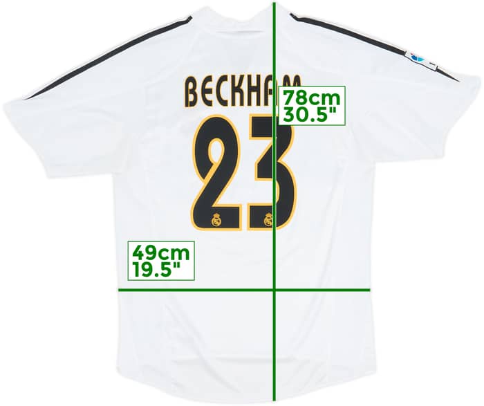 2004-05 Real Madrid Home Shirt Beckham #23 - 8/10 - (M)