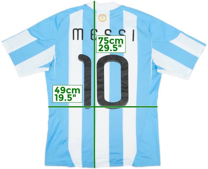 2010-11 Argentina Home Shirt Messi #10 - 7/10 - (M)