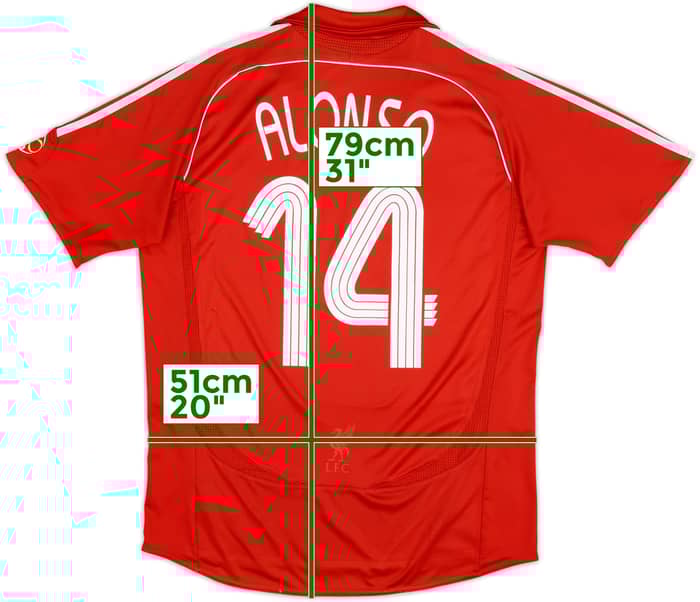 2006-08 Liverpool Camiseta Local Alonso #14 - 5/10 - (L)