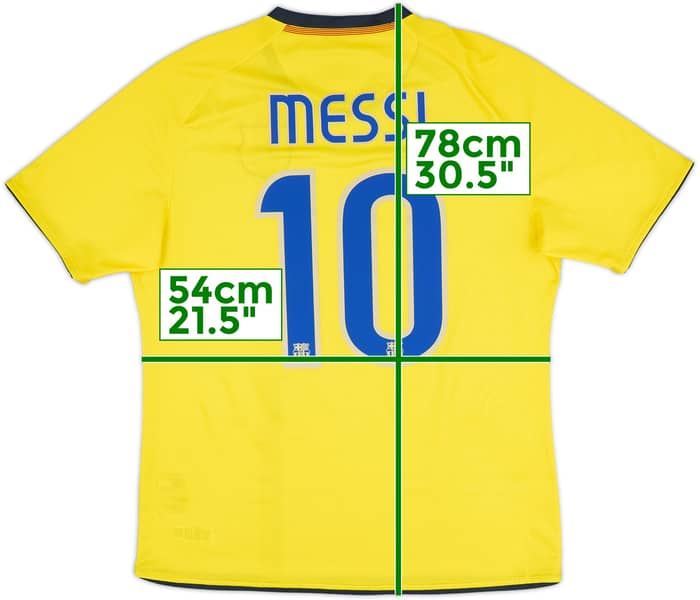 Camiseta de visitante versión jugador del Barcelona 2008-10 Messi #10 - 8/10 - (L)