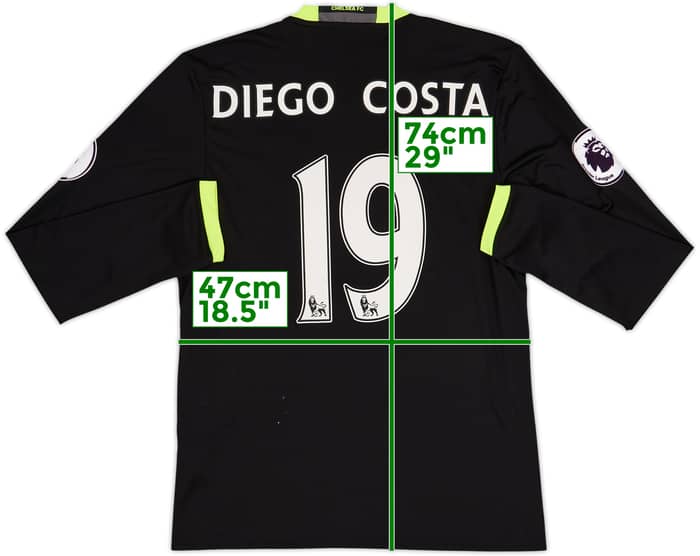2016-17 Chelsea Away L/S Shirt Diego Costa #19 - 5/10 - (M)