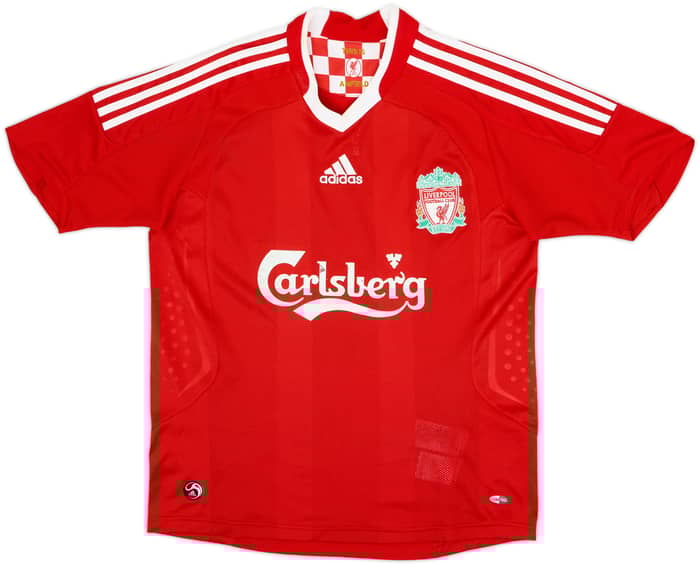 2008-10 Liverpool Home Shirt Gerrard #8 - 6/10 - (L.Boys)