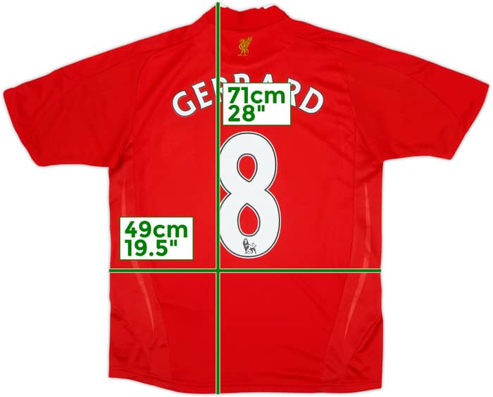 2008-10 Liverpool Home Shirt Gerrard #8 - 6/10 - (L.Boys)