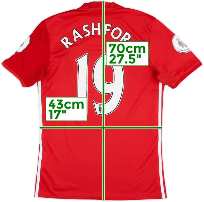 2016-17 Manchester United Home Shirt Rashford #19 - 7/10 - (S)