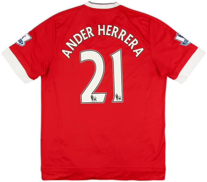 2015-16 Manchester United Home Shirt Ander Hererra #21 - 9/10 - (L)