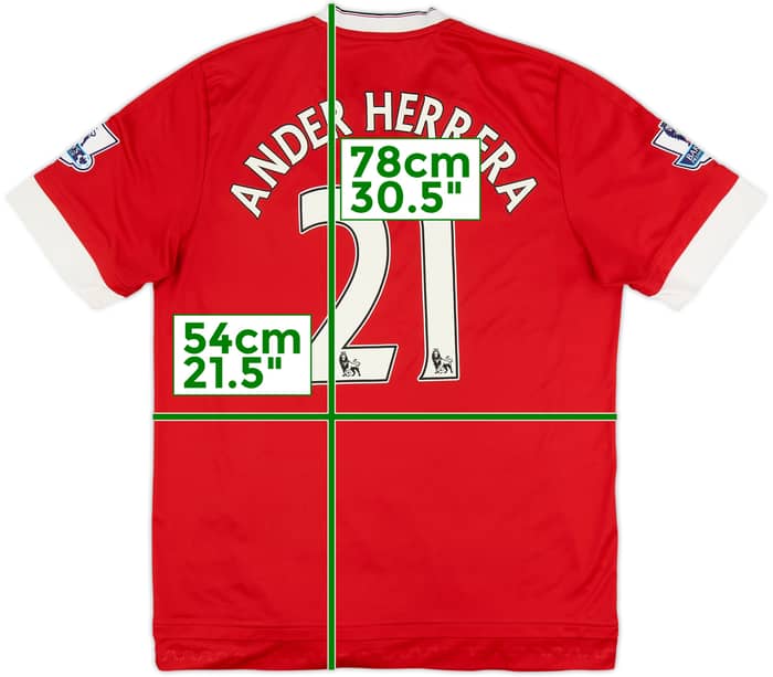 2015-16 Manchester United Home Shirt Ander Hererra #21 - 9/10 - (L)