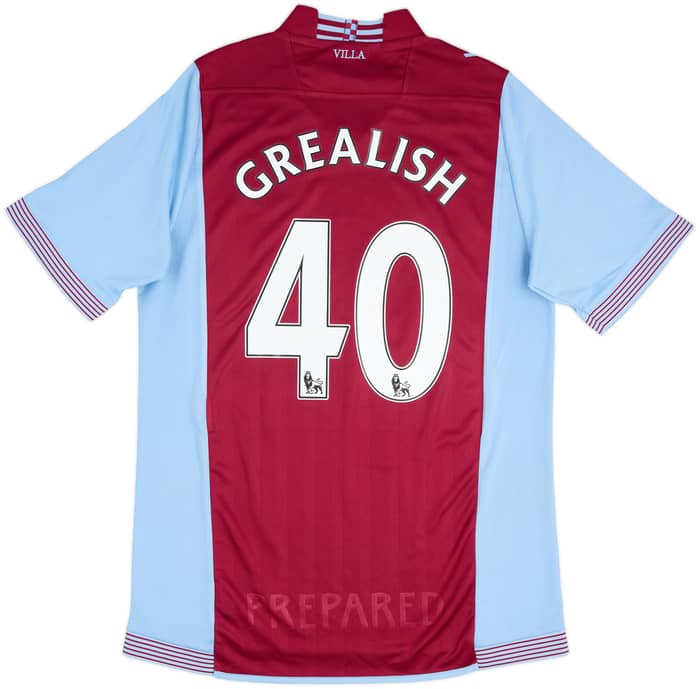 2013-14 Aston Villa Home Shirt Grealish #40 - 7/10 - (L)