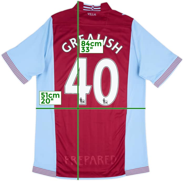 2013-14 Aston Villa Home Shirt Grealish #40 - 7/10 - (L)