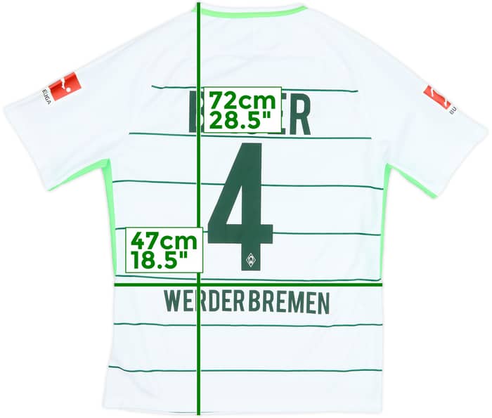 2017-18 Werder Bremen Away Shirt Bauer #4 - 9/10 - (M)