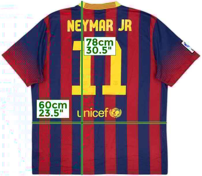 2013-14 Barcelona Home Shirt Neymar Jr #11 - 5/10 - (XL)