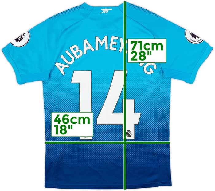 2017-18 Arsenal Away Shirt Aubameyang #14 - 7/10 - (S)