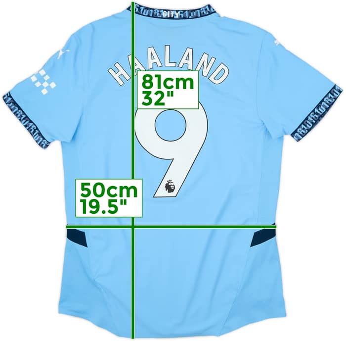 Camiseta auténtica de local del Manchester City 2024-25 Haaland #9 - 8/10 - (L)
