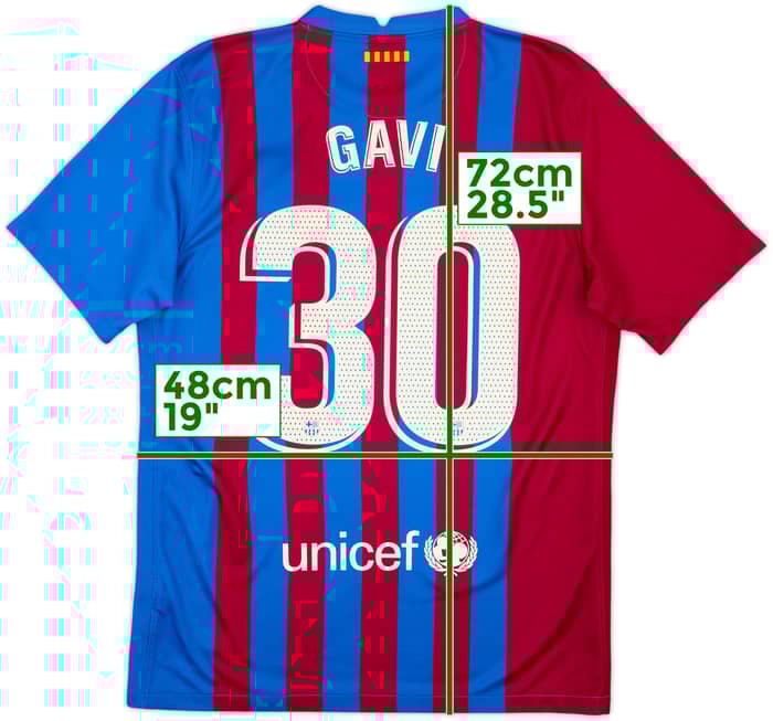 2021-22 Barcelona Home Shirt Gavi #30 - 8/10 - (M)