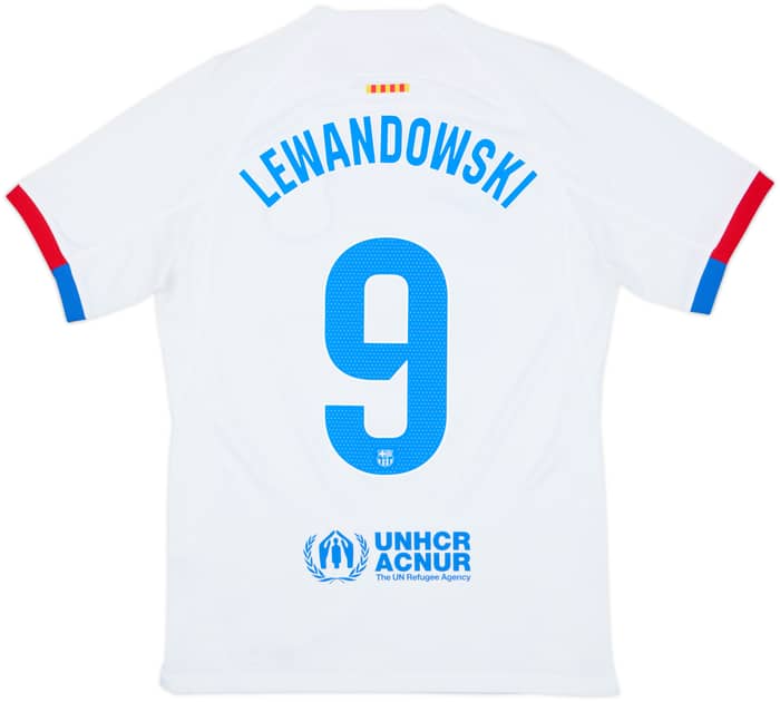 2023-24 Barcelona Away Shirt Lewandowski #9 - 8/10 - (S)