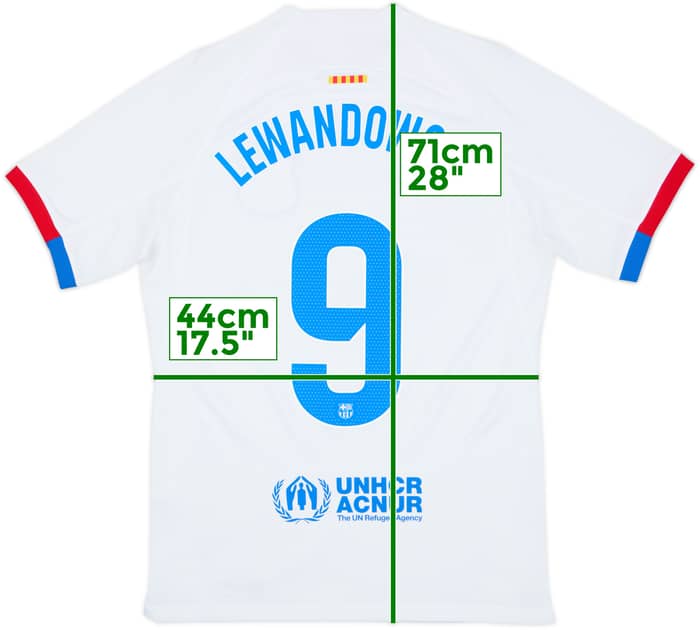 2023-24 Barcelona Away Shirt Lewandowski #9 - 8/10 - (S)
