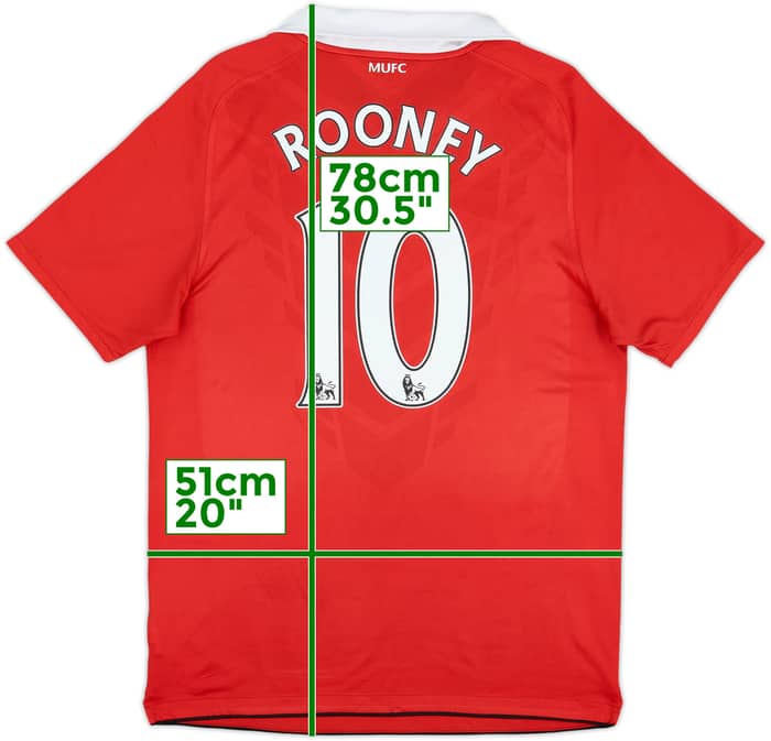 2010-11 Manchester United Home Shirt Rooney #10 - 8/10 - (M)