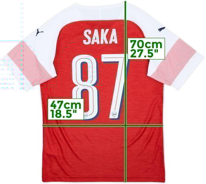 2018-19 Arsenal Home Shirt Saka #87 - 10/10 - (S)