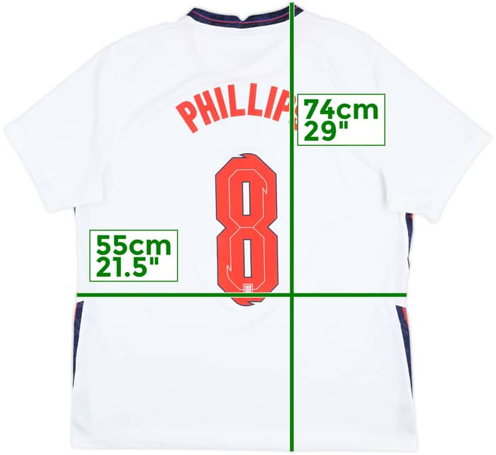 2020-22 England Home Shirt Phillips #8 - 8/10 - (XL)