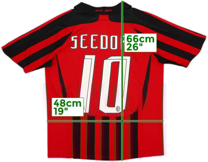 2007-08 AC Milan Home Shirt Seedorf #10 - 6/10 - (Women's M)