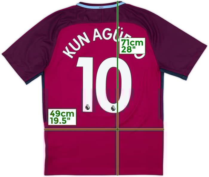 2017-18 Manchester City Away Shirt Kun Aguero #10 - 7/10 - (M)