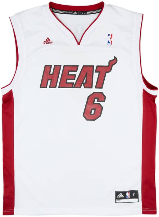 2010-14 Miami Heat James #6 adidas Home Jersey - 7/10 - (L)