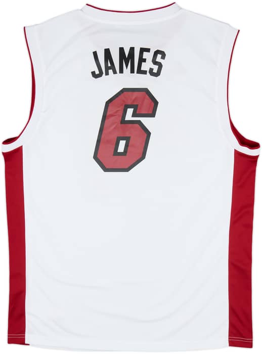 2010-14 Miami Heat James #6 adidas Home Jersey - 7/10 - (L)