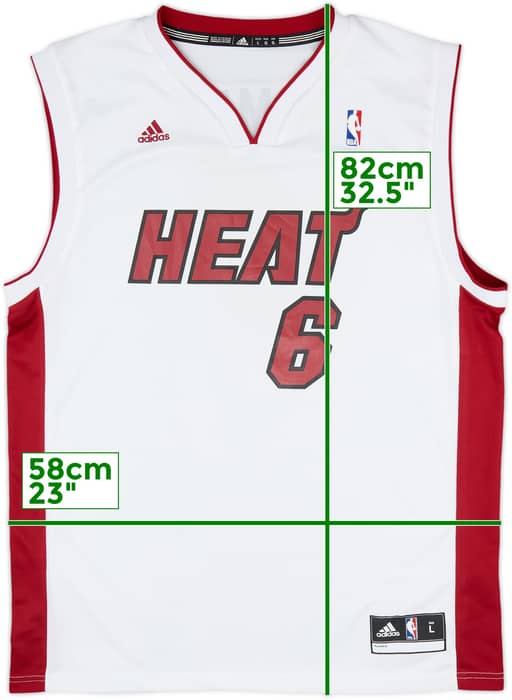 2010-14 Miami Heat James #6 adidas Home Jersey - 7/10 - (L)