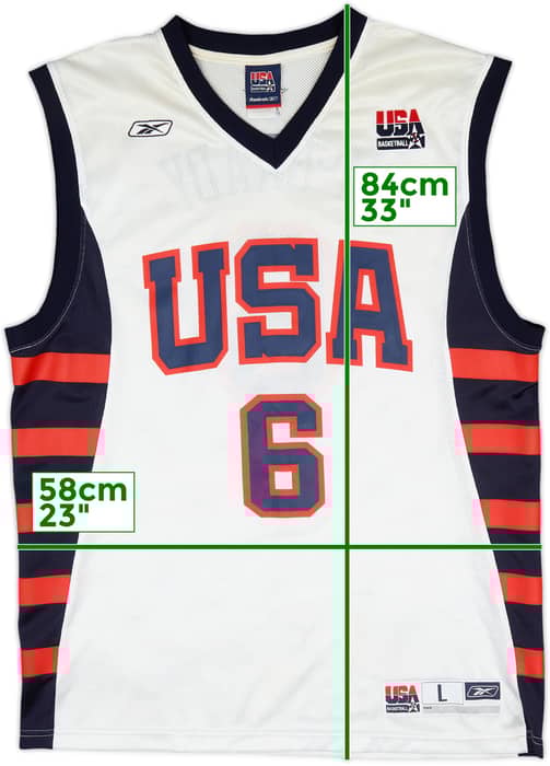 2004 USA McGrady #6 Reebok Home Jersey - 6/10 - (L)