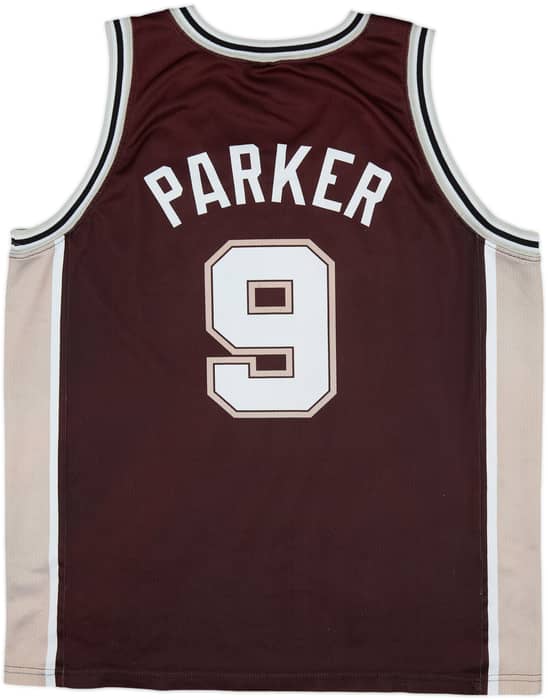 2002-10 San Antonio Spurs Parker #9 Champion Away Jersey - 5/10 - (XL)