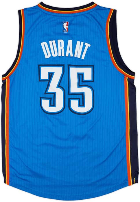 2014-16 Oklahoma City Thunder Durant #35 adidas Swingman Away Jersey - 4/10 - (M)