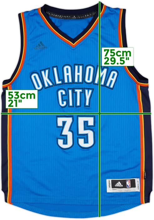 2014-16 Oklahoma City Thunder Durant #35 adidas Swingman Away Jersey - 4/10 - (M)
