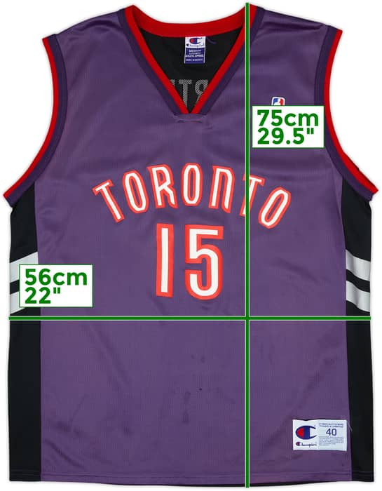 1999-02 Toronto Raptors Carter #15 Champion Away Jersey - 5/10 - (M)