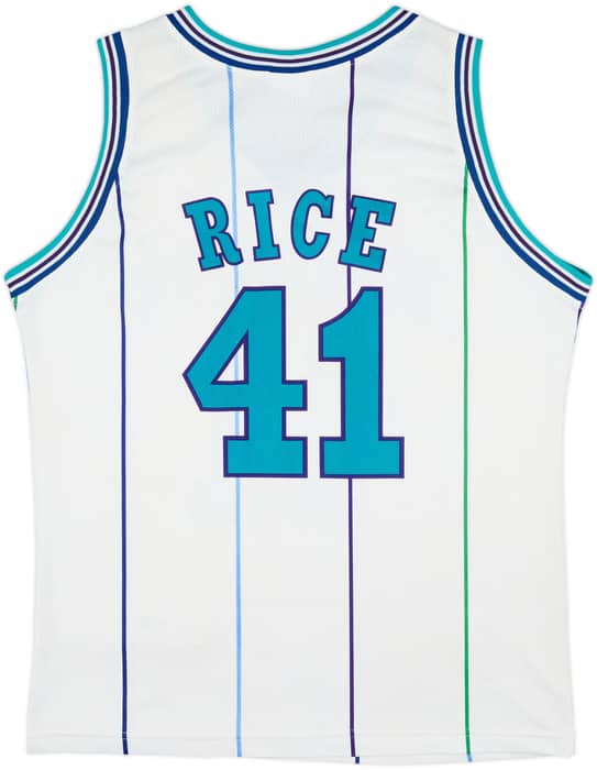 1995-97 Charlotte Hornets Rice #41 Champion Home Jersey - 7/10 - (XL)