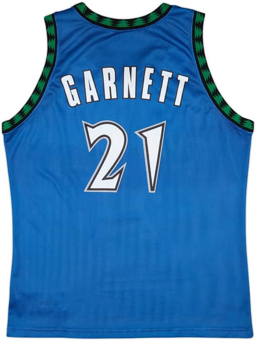 1996-07 Minnesota Timberwolves Garnett #21 Champion Away Jersey - 9/10 - (XL)