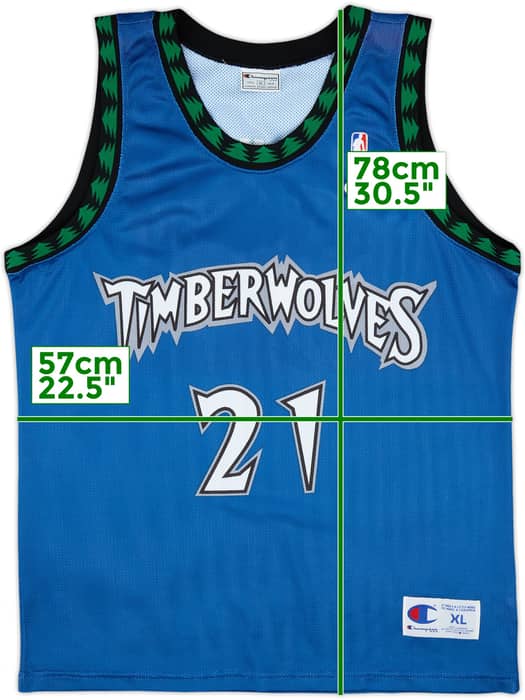 1996-07 Minnesota Timberwolves Garnett #21 Champion Away Jersey - 9/10 - (XL)