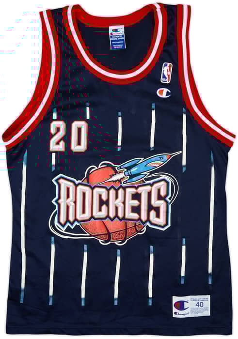 1996-99 Houston Rockets Price #20 Champion Away Jersey - 7/10 - (M)