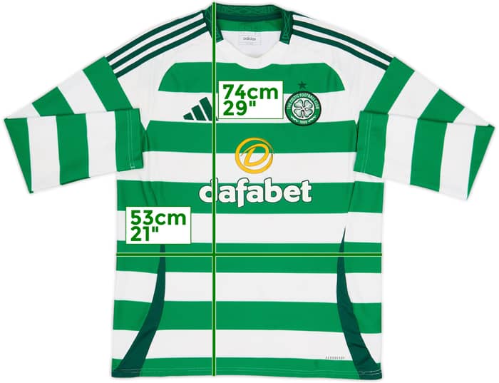 2024-25 Celtic Home L/S Shirt - 6/10 - (L)