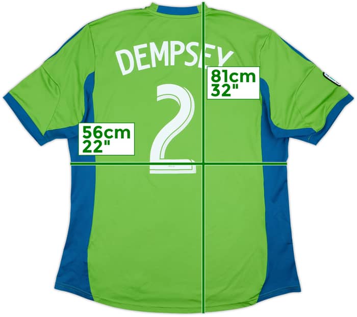 2013-14 Seattle Sounders Home Shirt Dempsey #2 - 8/10 - (XL)