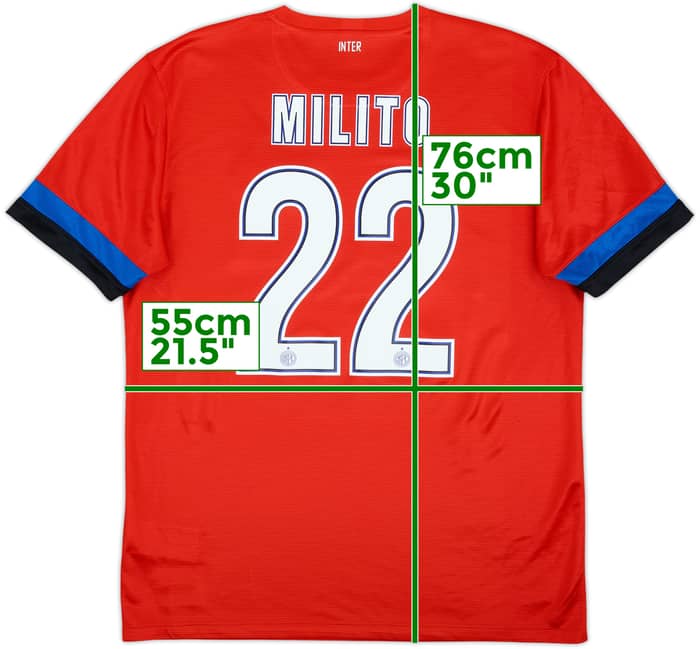 Camiseta de visitante del Inter Milan 2012-13 Milito #22 - 8/10 - (L)