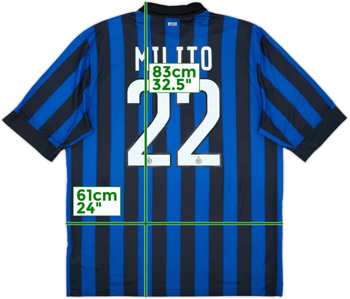 Camiseta de local del Inter Milan 2011-12 Milito #22 - 8/10 - (XL)