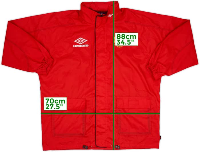 1998-99 Manchester United Umbro Hooded Rain Jacket - 8/10 - (L)