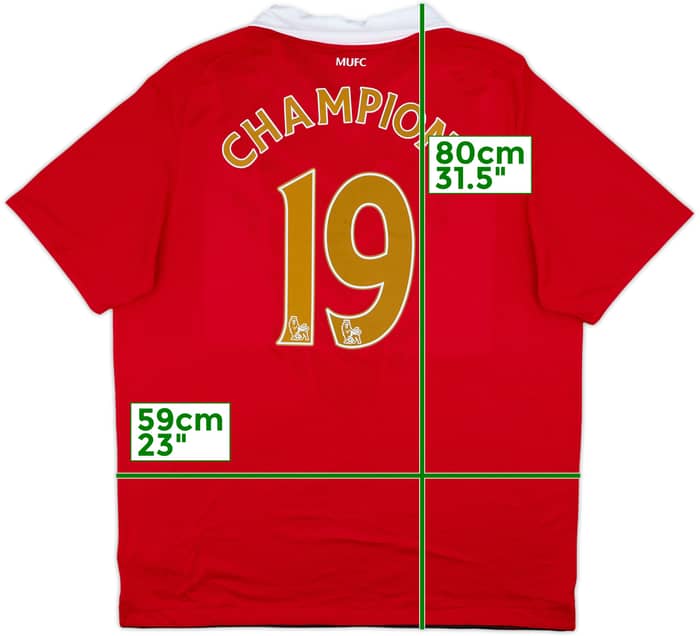 2010-11 Manchester United Home Shirt Champions #19 - 8/10 - (XL)