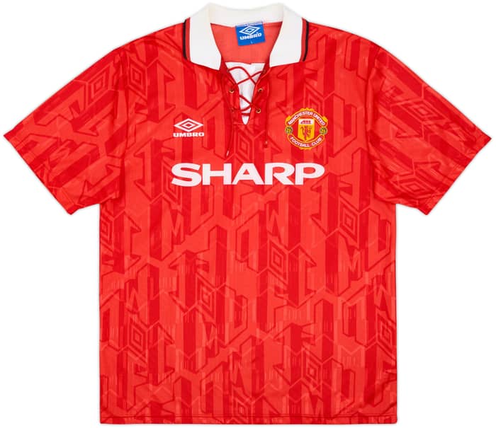 1992-94 Manchester United Home Shirt Cantona #7 - 9/10 - (L)