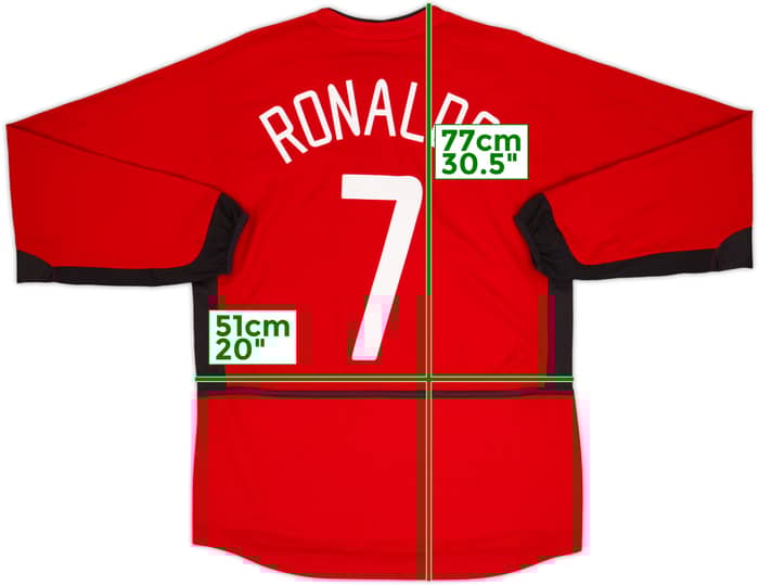 2002-04 Manchester United Home L/S Shirt Ronaldo #7 - 5/10 - (M)