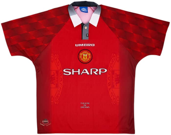 1996-98 Manchester United Home Shirt Cantona #7 - 8/10 - (XL)