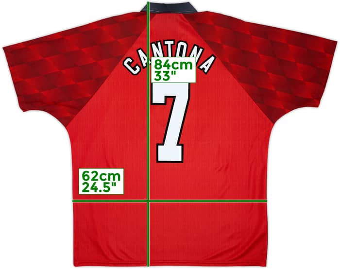 1996-98 Manchester United Home Shirt Cantona #7 - 8/10 - (XL)
