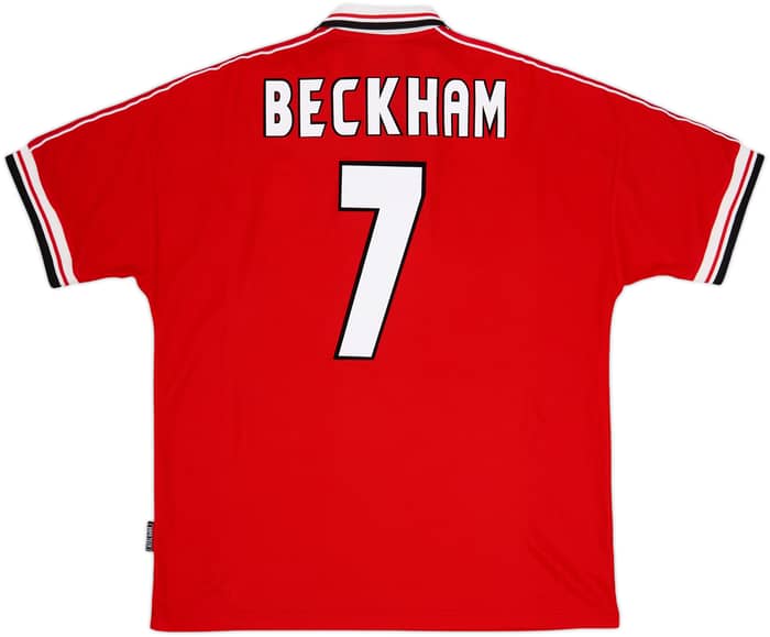1998-00 Manchester United Home Shirt Beckham #7 - 8/10 - (XL)